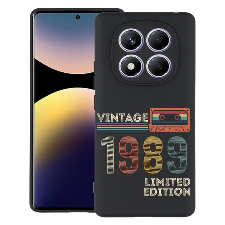 BestCase® Husa Slim Silicon pentru Xiaomi Redmi Note 14 Pro Plus, Limited Edition 1989 - Vintage Tape, 2022876 B 1985
