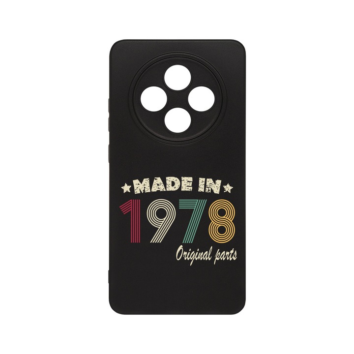 BestCase 0.8mm Slim Szilikon telefontok, kompatibilis modell Xiaomi Redmi 14C / Redmi A4 / Poco C75, Original Parts - Made In 1978, Kamera védő, Fekete, 2022874 B 1995