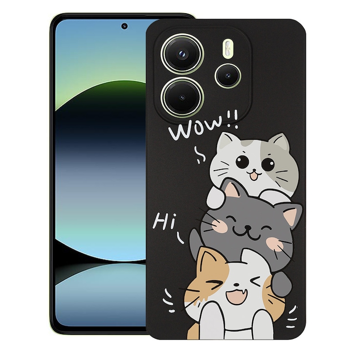 BestCase® Husa Slim Silicon pentru Xiaomi Redmi Note 14 5G, Cat Wow, 2022877 B 1855