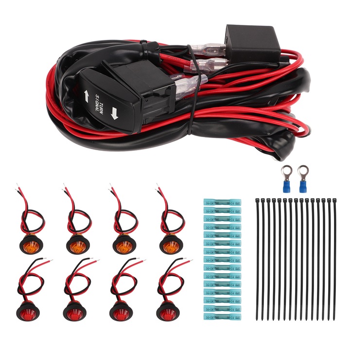 Kit semnalizare UTV, accesorii ATV, 40ft cablaj preasamblat, 12V 40A releu, montare usoara