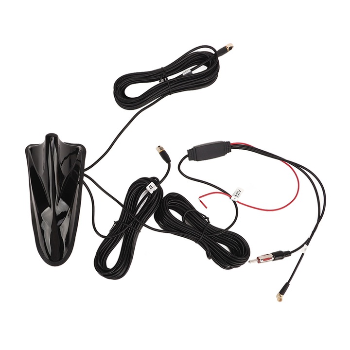 Univerzális 12 V-os cápauszony rádióantenna, GPS, DAB, FM, WiFi, nagy érzékenység, 5 m kábelhossz