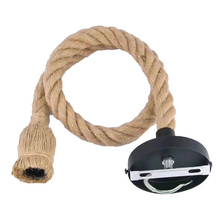 Висящ полилей, ретро индустриален стил, ютено въже, 1 м, за ресторант и кафене