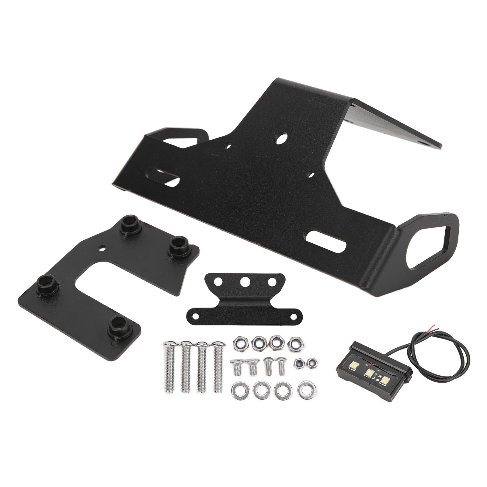 Suport numar de inmatriculare moto cu LED, carbon, pentru Kawasaki