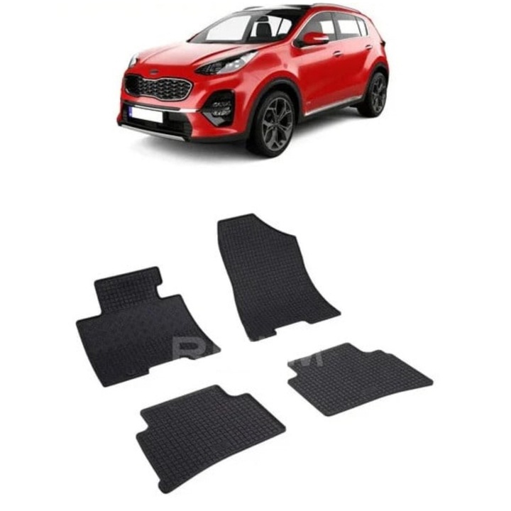 Set 4 covorase Kia Sportage 2016-2021, din cauciuc 100%, compatibile cu autoturismul KIA Sportage
