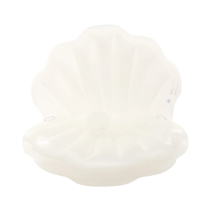 Plutitor de piscina, design in forma de scoica, alb, 47.24x47.24x47.24 in, pentru 1-2 persoane