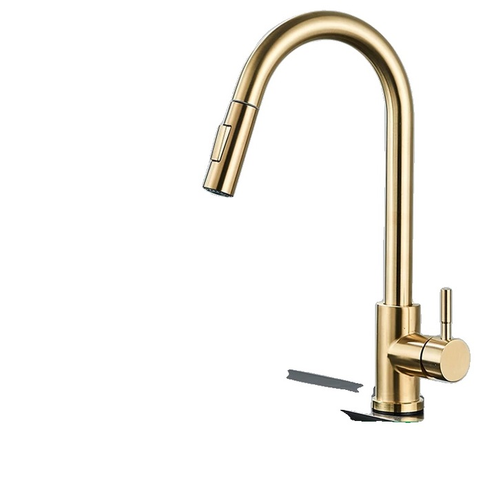 Fürdőszobai csaptelep, D típus, szálcsiszolt arany, modern dizájn, pultra szerelhető, egyetlen csapteleppel