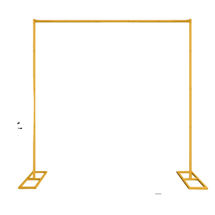 Сватбена арка, метална конструкция, лесен монтаж, златиста, 3м х 3м