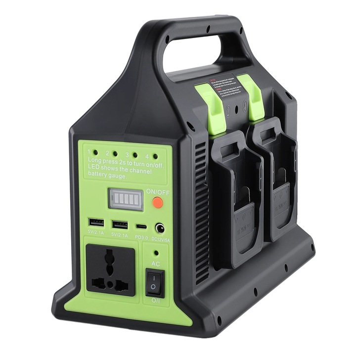 Inverter auto, 350W, incarcare multi-port, verde