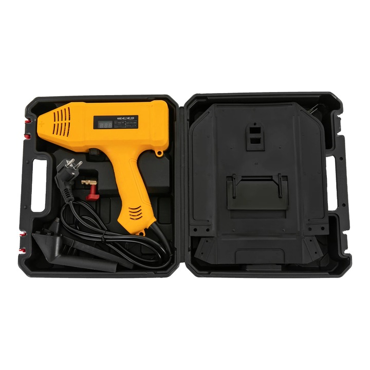 Hordozható kézi hegesztőgép, 3000 W elektromos hegesztőgép, Alacsony zajszint, 24x22 cm, Szerszámkészlettel, Rozsdamentes acélhoz, alumíniumhoz, öntöttvashoz, Narancssárga