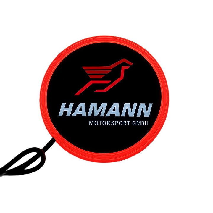 Ornament emblema, AutoSSF, BMW HAMANN cu LED, autoadeziva, 82 mm