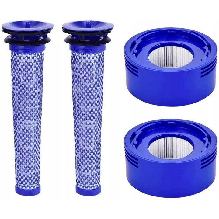 Комплект 4x филтри Bisanti за прахосмукачки Dyson V6 V7 V8, 2x предмоторни филтъра + 2x крайни филтъра