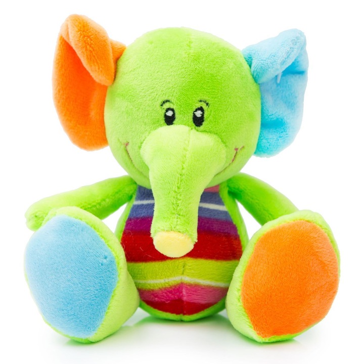 Пъстроцветно плюшено слонче, Kathay-Haster, 16x7x14см