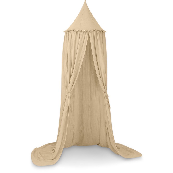 Муселинов балдахин за кошара, My Sweet Baby, 260 см, 100% памук, комплект с обръч, камила