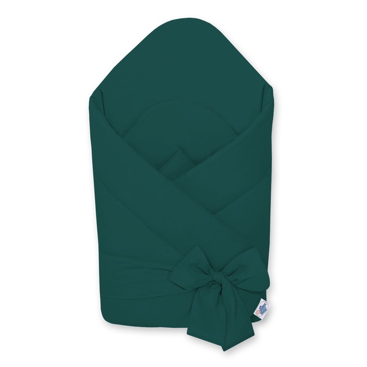 Бебешко одеяло My Sweet Baby, 77x77 см, мек памук, кант, бутилково зелено