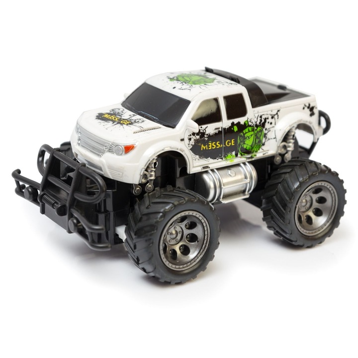 Високопроходим автомобил, Kathay-Haster, бял, 18x24x15см, комплект с дистанционно управление