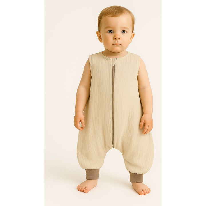 Sac de dormit pentru copii My Sweet Baby, muselina, 2-4 ani, 92x38x54cm, crem