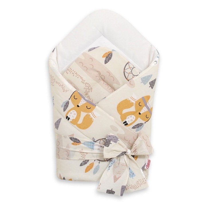 Bobono babatakaró, mintás szegéllyel, 100% pamut, hipoallergén, 77x77 cm