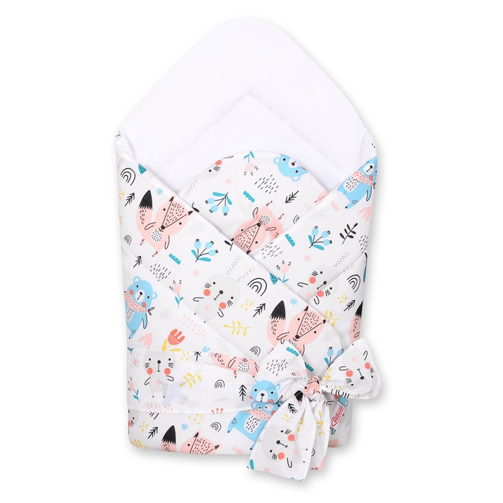 Bobono babatakaró, 77x77 cm, 100% pamut, hipoallergén, fehér