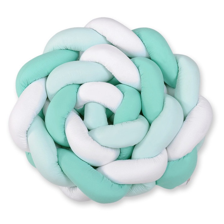 Protectie patut 360cm, My Sweet Baby, bicolor alb-albastru, 20cm