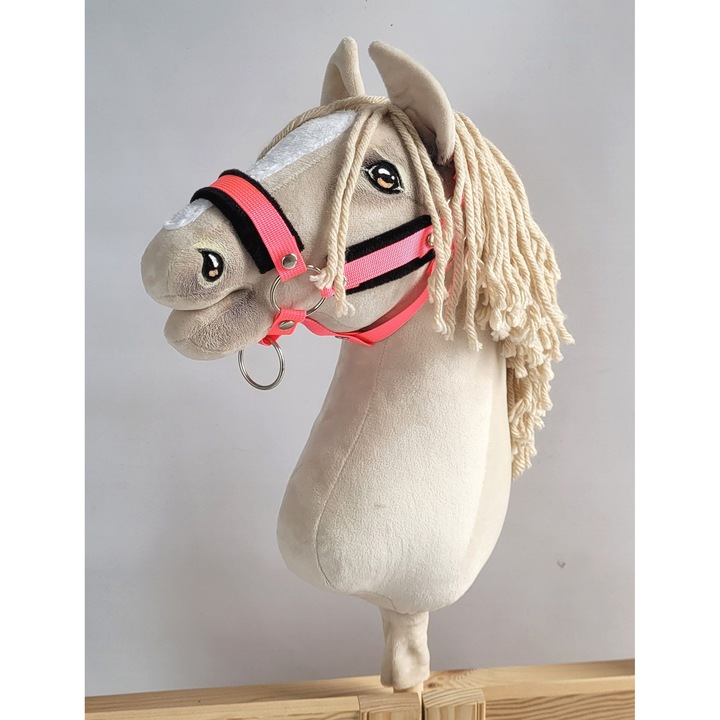 Регулируем оглавник Супер Хоби Кон А3 неон с черна козинка, 1,5см