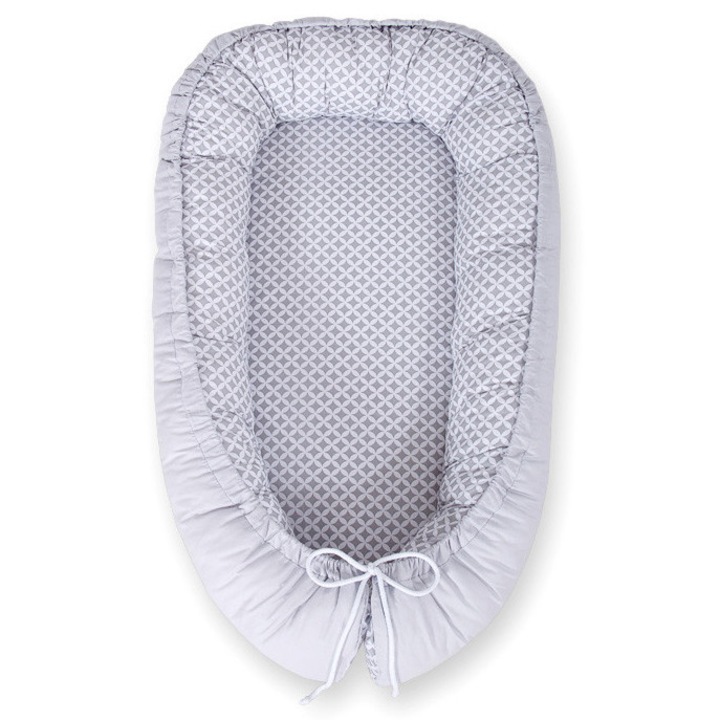 Cocon pentru bebelusi Bobono, gri, 95x55cm, certificat Okotex