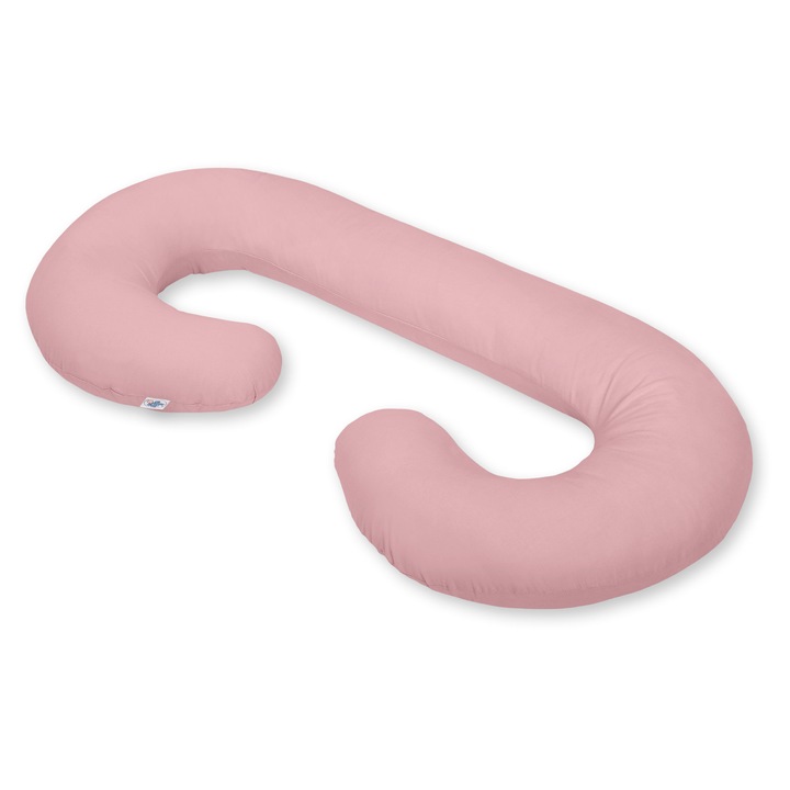 Perna de sarcina tip C, My Sweet Baby, 115x60cm, cu husa detasabila, pentru somn si alaptare, culoare roz