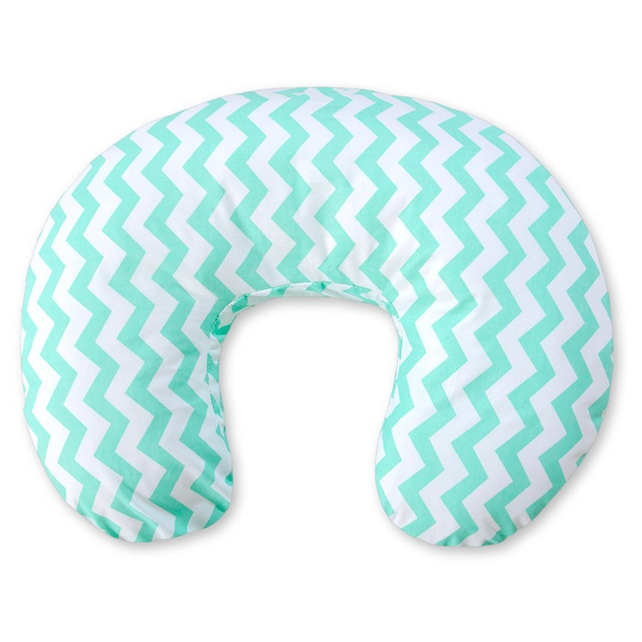 Perna de alaptare Bobono, 60x47cm, material certificat, lavabil, culoare albastru