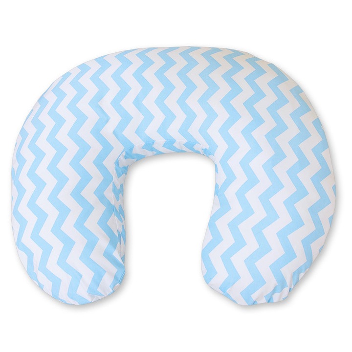 Perna de alaptare Bobono, 60x47cm, material certificat, bumbac, albastru