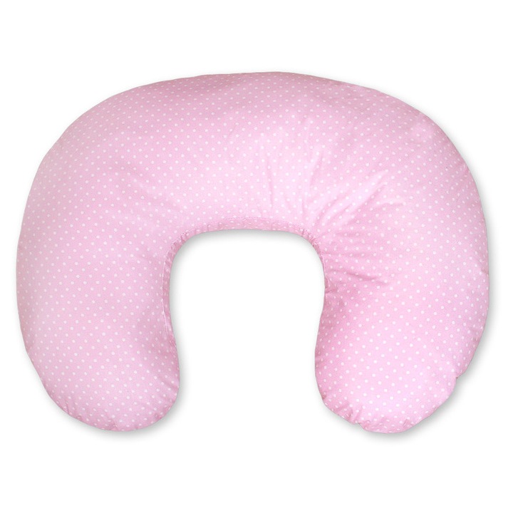 Perna de alaptare Bobono, 60x47cm, bumbac certificat, roz cu puncte