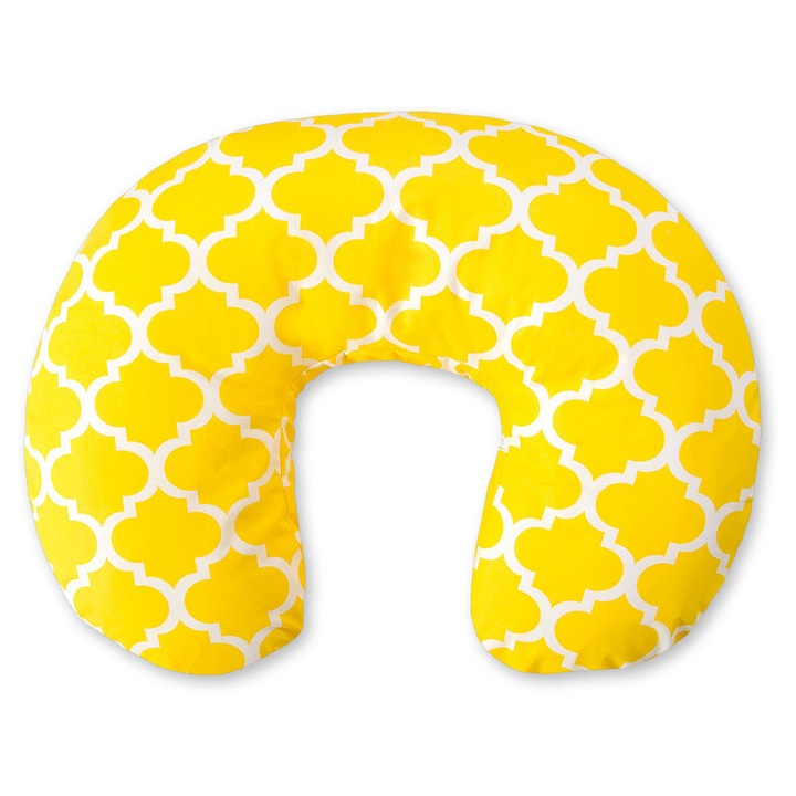 Perna de alaptare Bobono, 60x47cm, bumbac certificat, galben