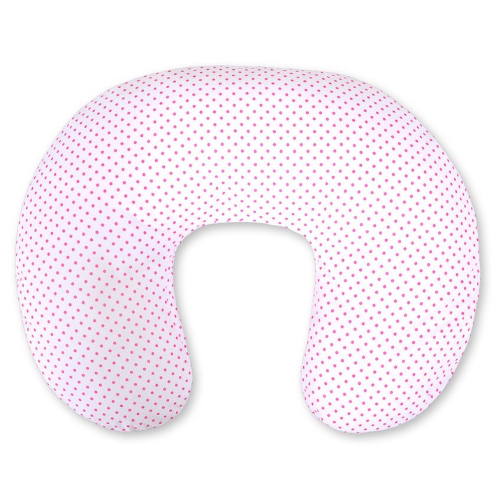 Perna de alaptare Bobono, 60x47cm, bumbac certificat, roz cu puncte