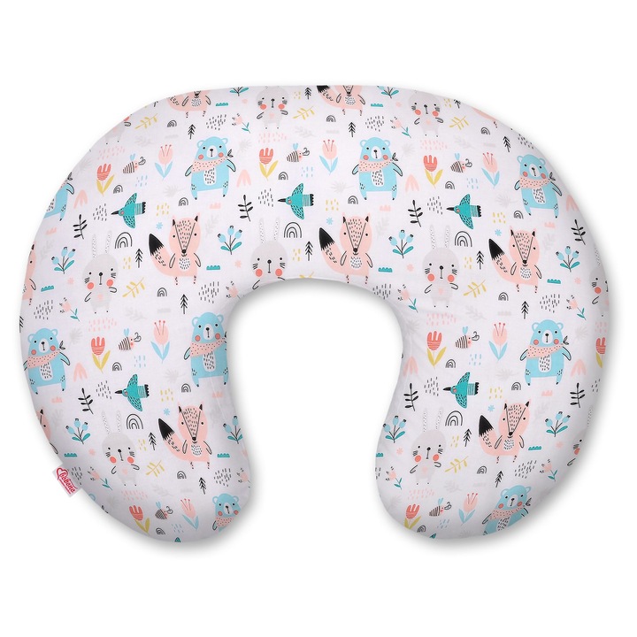 Perna pentru alaptare Bobono ergonomica alb 60x47cm