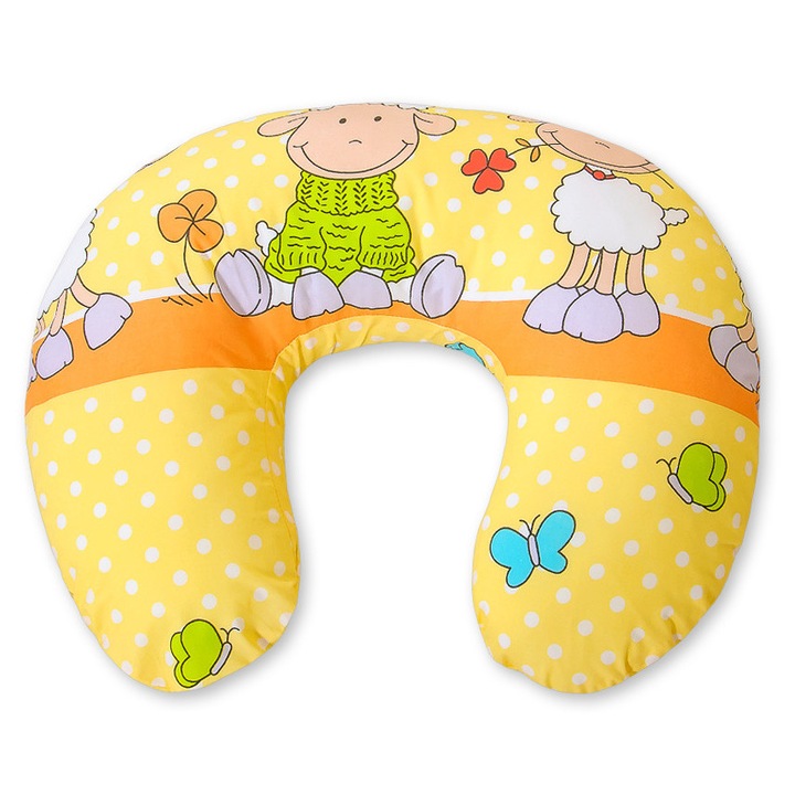 Perna de alaptare Bobono, 60x47cm, material certificat, galben
