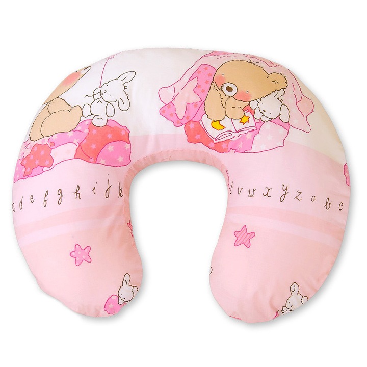 Perna de alaptare Bobono, 60x47cm, material certificat, roz