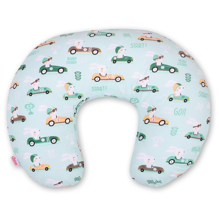 Perna de alaptare Bobono ergonomica albastru 60x47cm