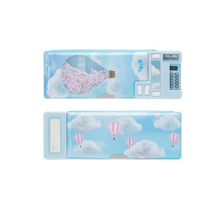 Penar Yolo, retro, cu computer, 2 compartimente, multicolor