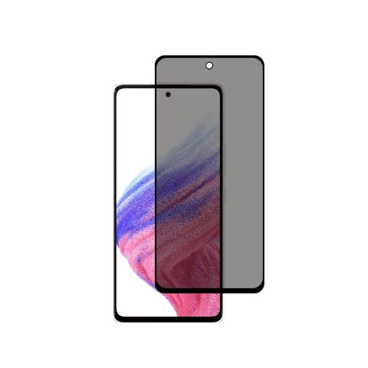 Folie protectie ecran din sticla securizata PRIVACY, compatibila cu Samsung Galaxy A51, Full Glue