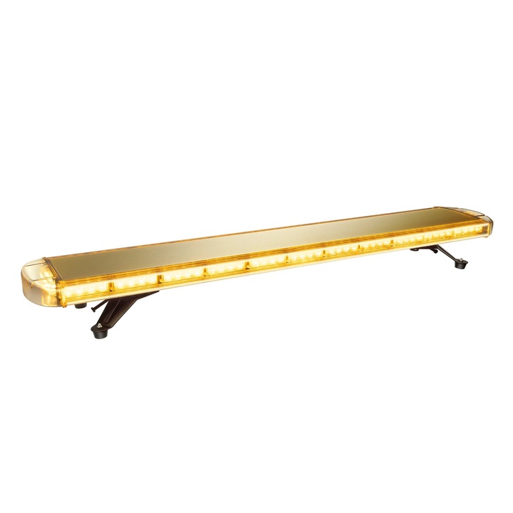 Bara luminoasa de avertizare LED, Stroboscop, 130 cm, 96 LED-uri, 96W, 12–24V, 3000K, cu controler, Chihlimbar