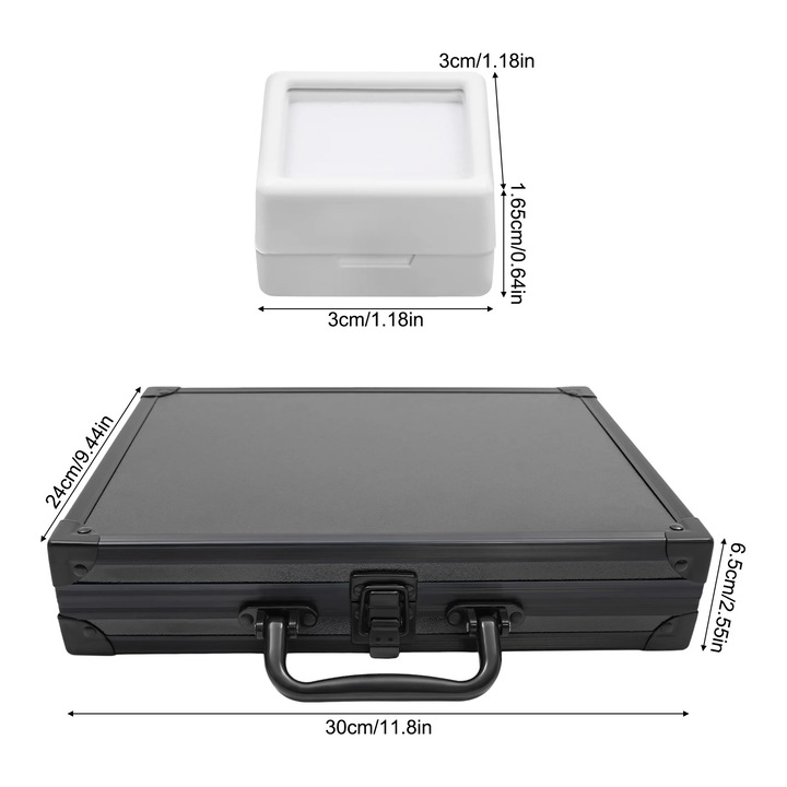 Ékszerdoboz, elegáns design, 70 darabos kapacitás, fekete, 30x24x6.5cm