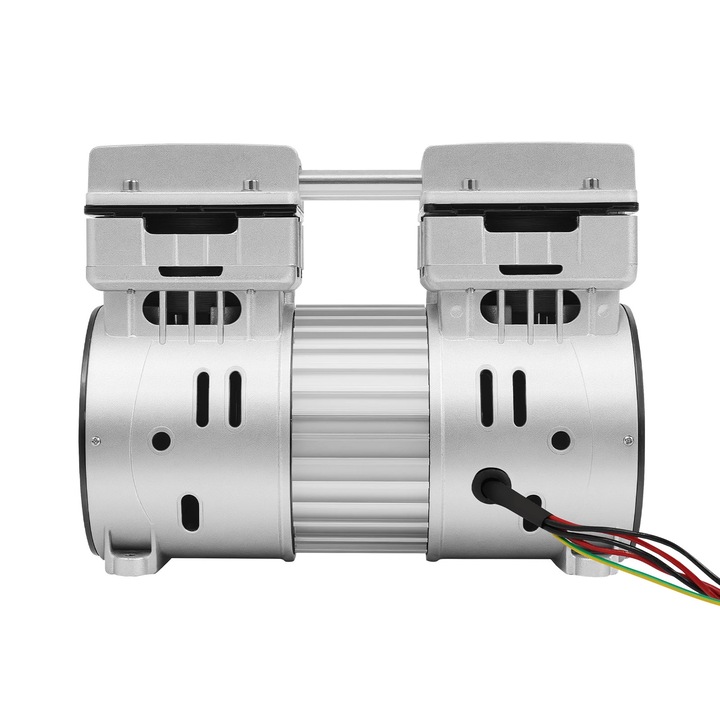 Compresor de aer fara ulei, 220V 750W (1 CP), Silentios 69 dB, Curent alternativ (AC), Aluminiu, Motor cu bobinaj din cupru, Ventilator mare de racire