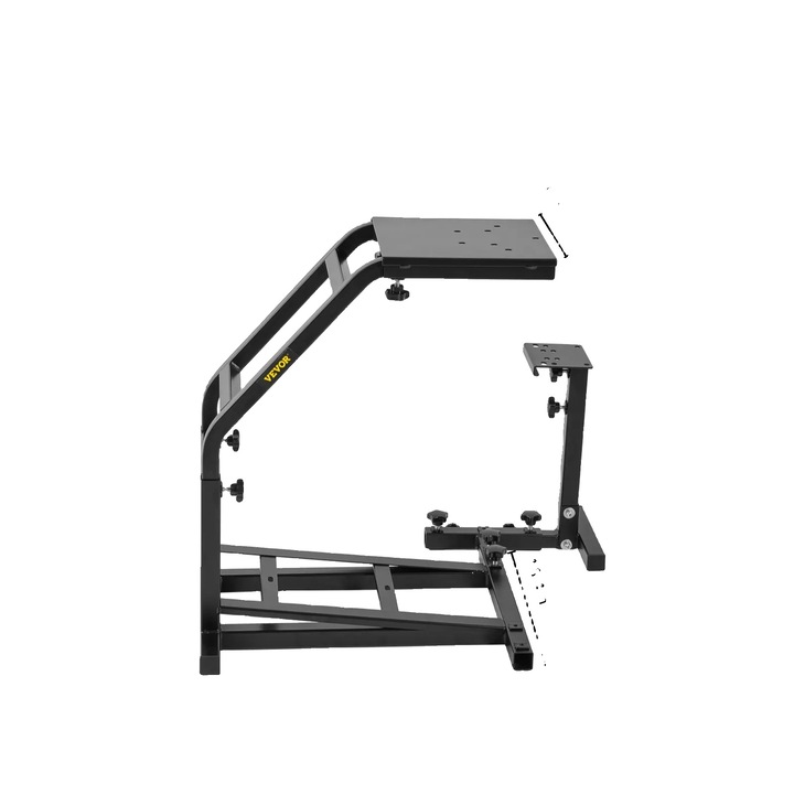 Suport volan simulator de curse, Vevor, inaltime ajustabila 22.4"-28.5", constructie din otel carbon, design antiderapant