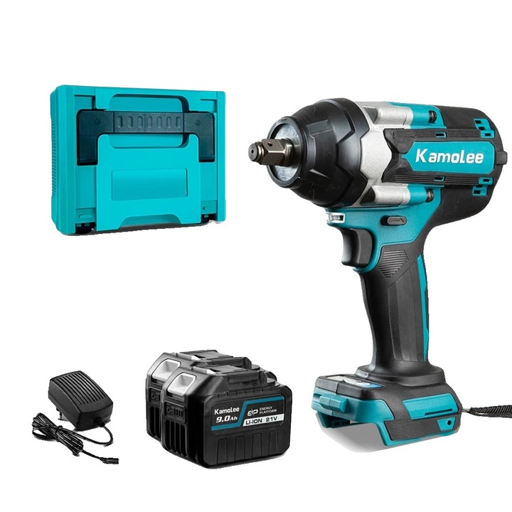 Cheie de impact electrica, 2x9.0Ah, incarcator inclus, cutie plastic