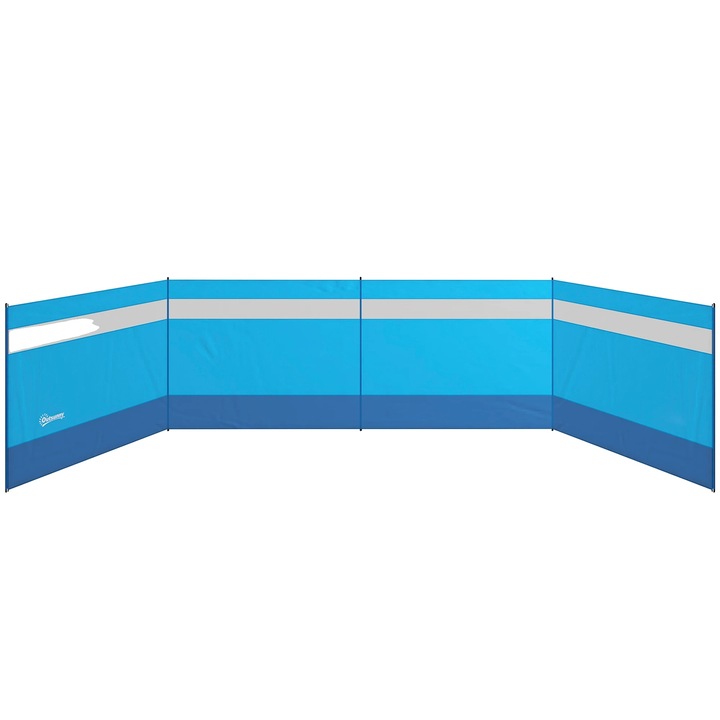 Paravan de camping, 4 panouri, design portabil, 725x140cm, multicolor