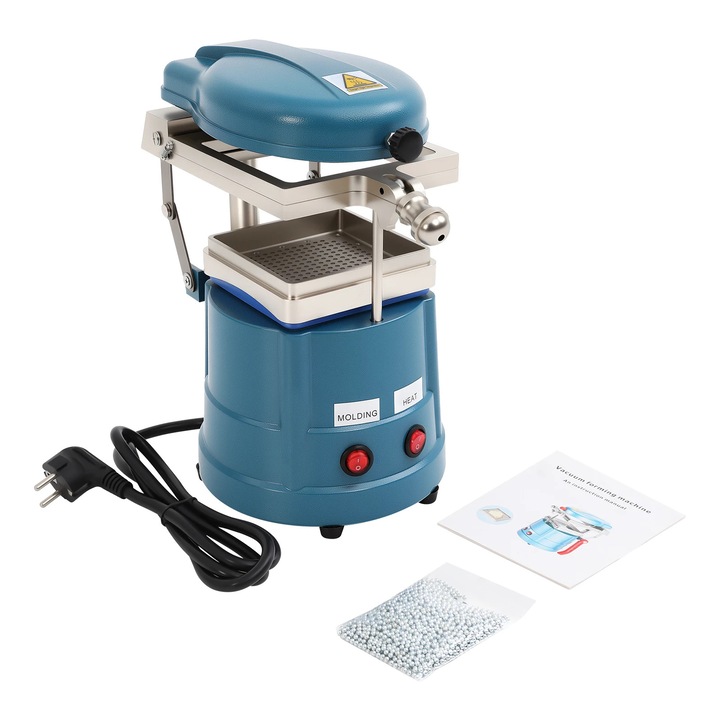 Masina de termoformare dentara, 1000W, albastra, compacta, aliaj de aluminiu