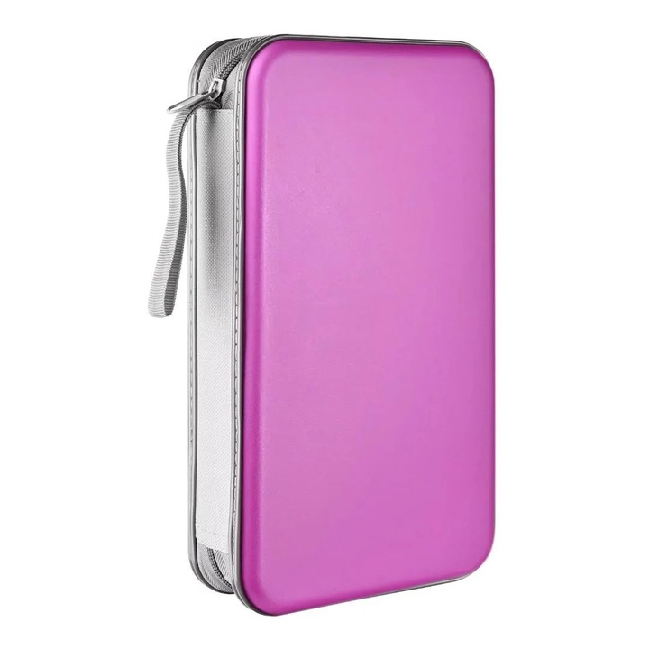 Mapa CD/DVD 80 de Locuri alavisxf xx, Organizator pentru Casa si Auto, cu Buzunare Transparente si Fermoar, din Polipropilena (PP), cu Maner Portabil-MOV