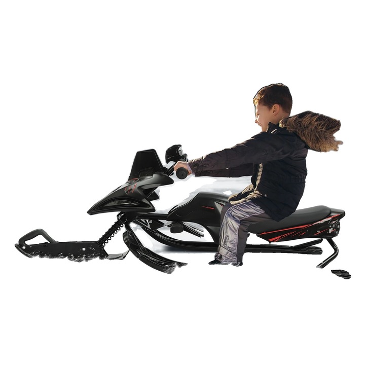 Szánkó ergonomikus fogantyúval, 124x51x43,5cm, teherbírás 80kg, fekete