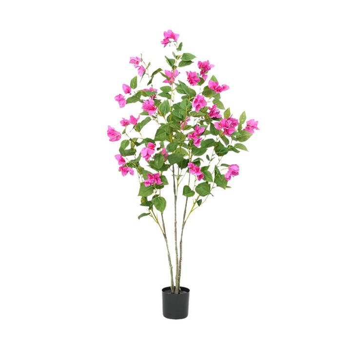 Copac artificial Bougainvillea, material flori uscate, 120cm, 15x13cm, utilizare versatila