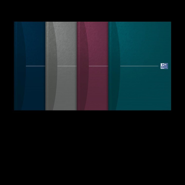 Тетрадка-органайзер Oxford Office Essentials, A4 96 листа, хартия Optik 90 г/м2, твърда ламинирана корица, PeFC, двойни ръбове и заглавна част, страница с лична информация, квадратчета, различни цветове