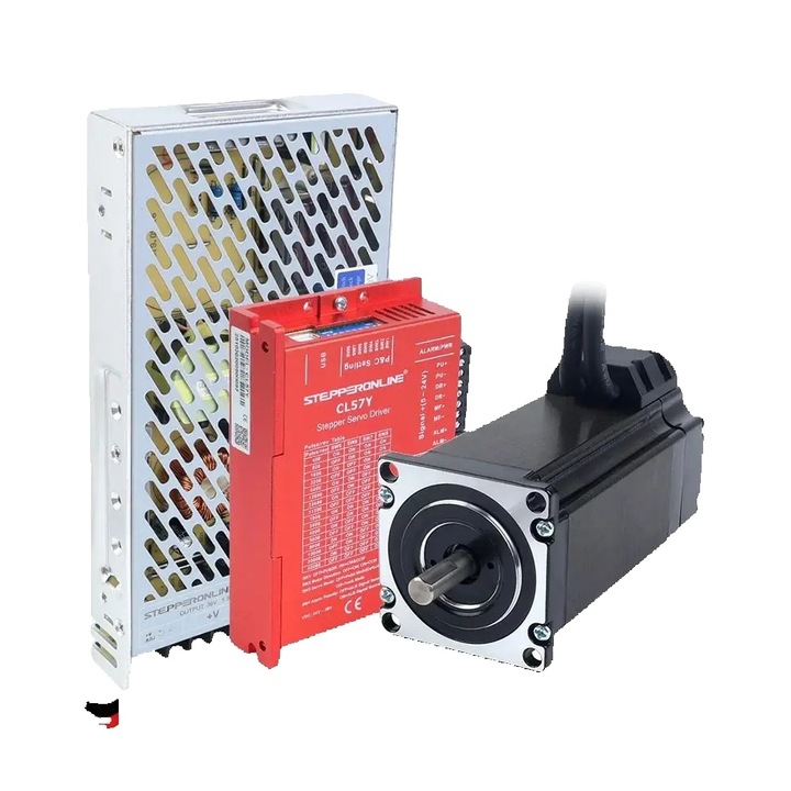 Kit motor pas cu pas in bucla inchisa, cuplu de 3.00Nm, encoder de 1000PPR, curent de 5.0A, cu sursa de alimentare, 8mm