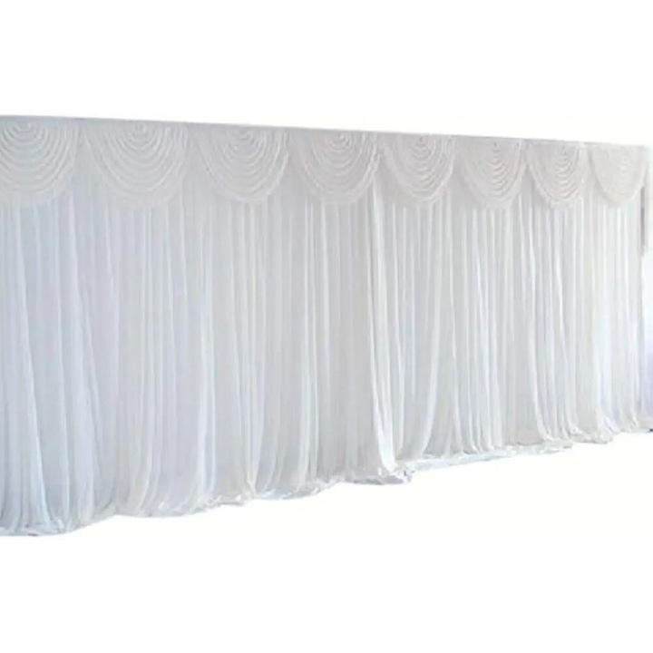 Завеса, елегантен дизайн, 300x300см, бяла